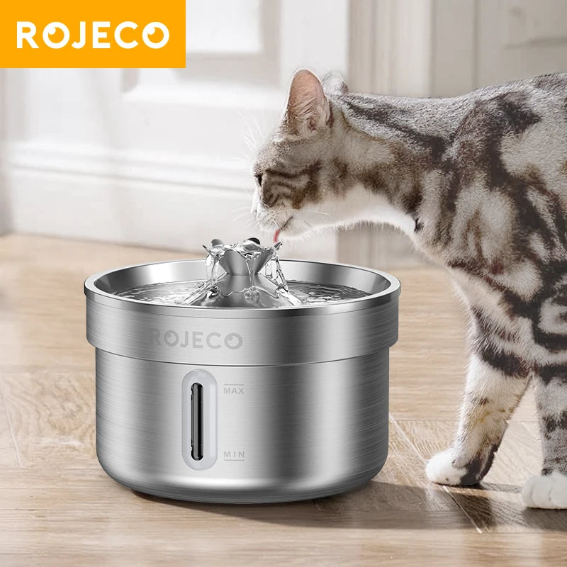 Fonte de Água para Pets em Aço Inoxidável